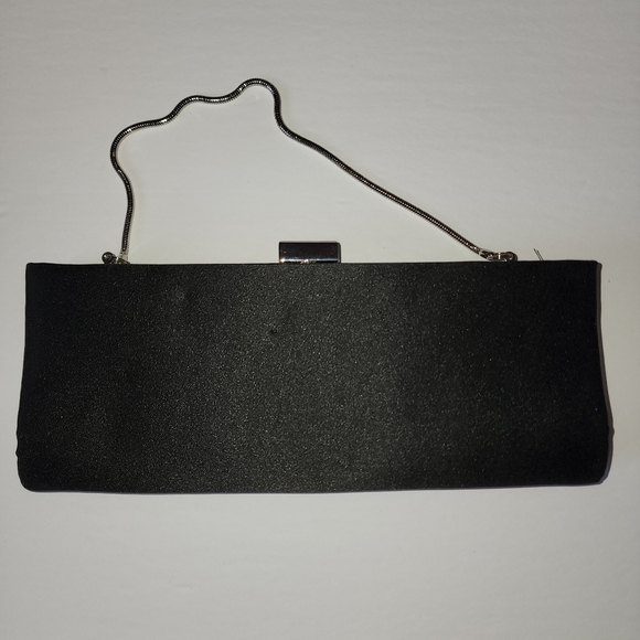 Black Satin Evening Clutch/Bag - Picture 2 of 7